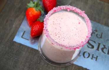 Batido de fresas y limón de Sodas El Vesubio