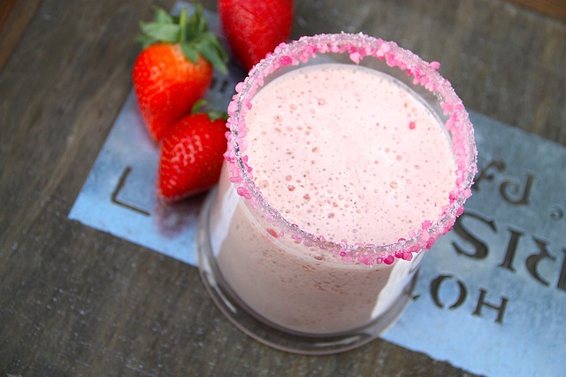 Batido de fresas y limón de Sodas El Vesubio
